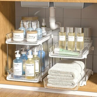 Delamu 2-Tier Multi-Purpose Bathroom Under Sink Organizers
