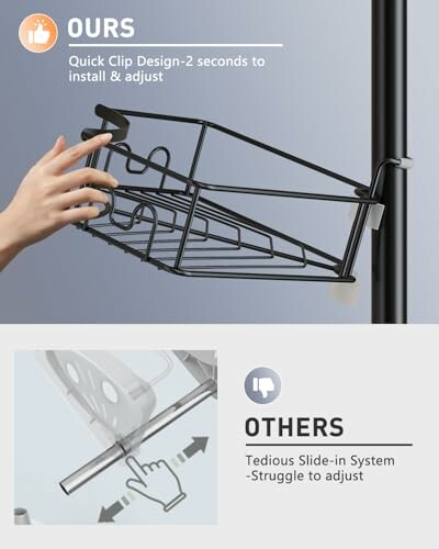 Comparison of quick clip and slide-in design for installation.